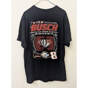 Mens Kyle Busch 8 Racing NASCAR T-shirt Black XL Double Sided Graphic 2023
